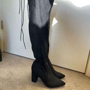 Black Thigh High Boots - Size 9.5